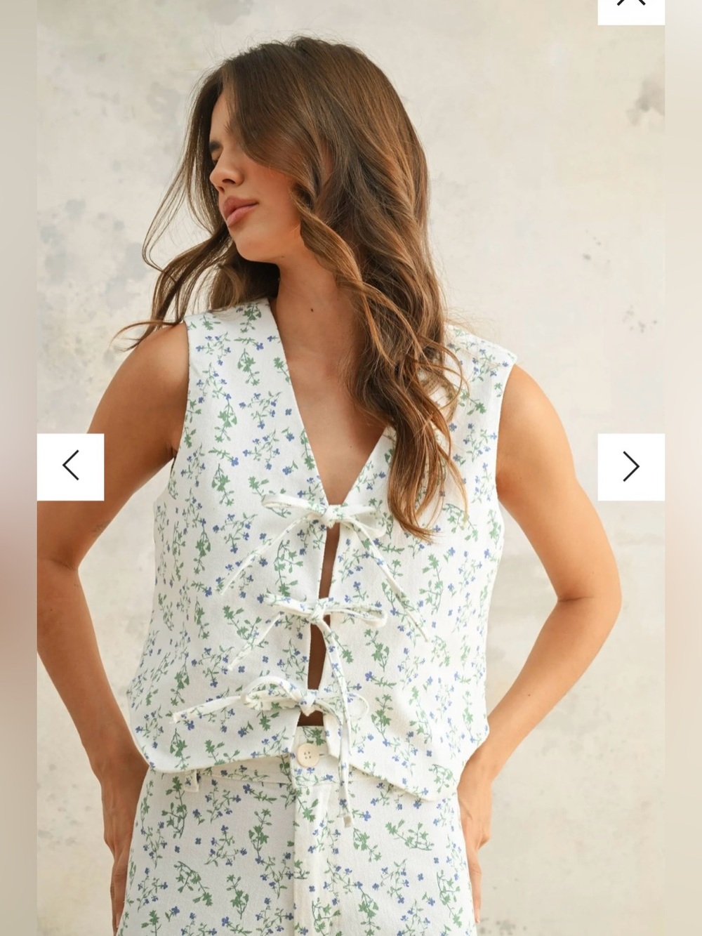Quilted Floral Vest - Pink and White Pattern